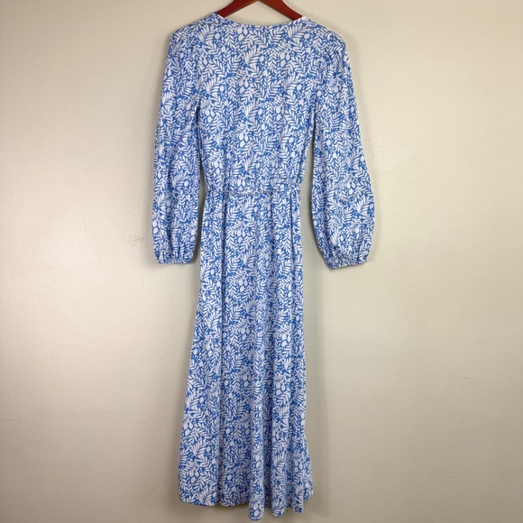 Boden Women Botanical Leaf Print Tassel Belt Maxi Dress Size US 2P Lightweight - Picture 3 of 13